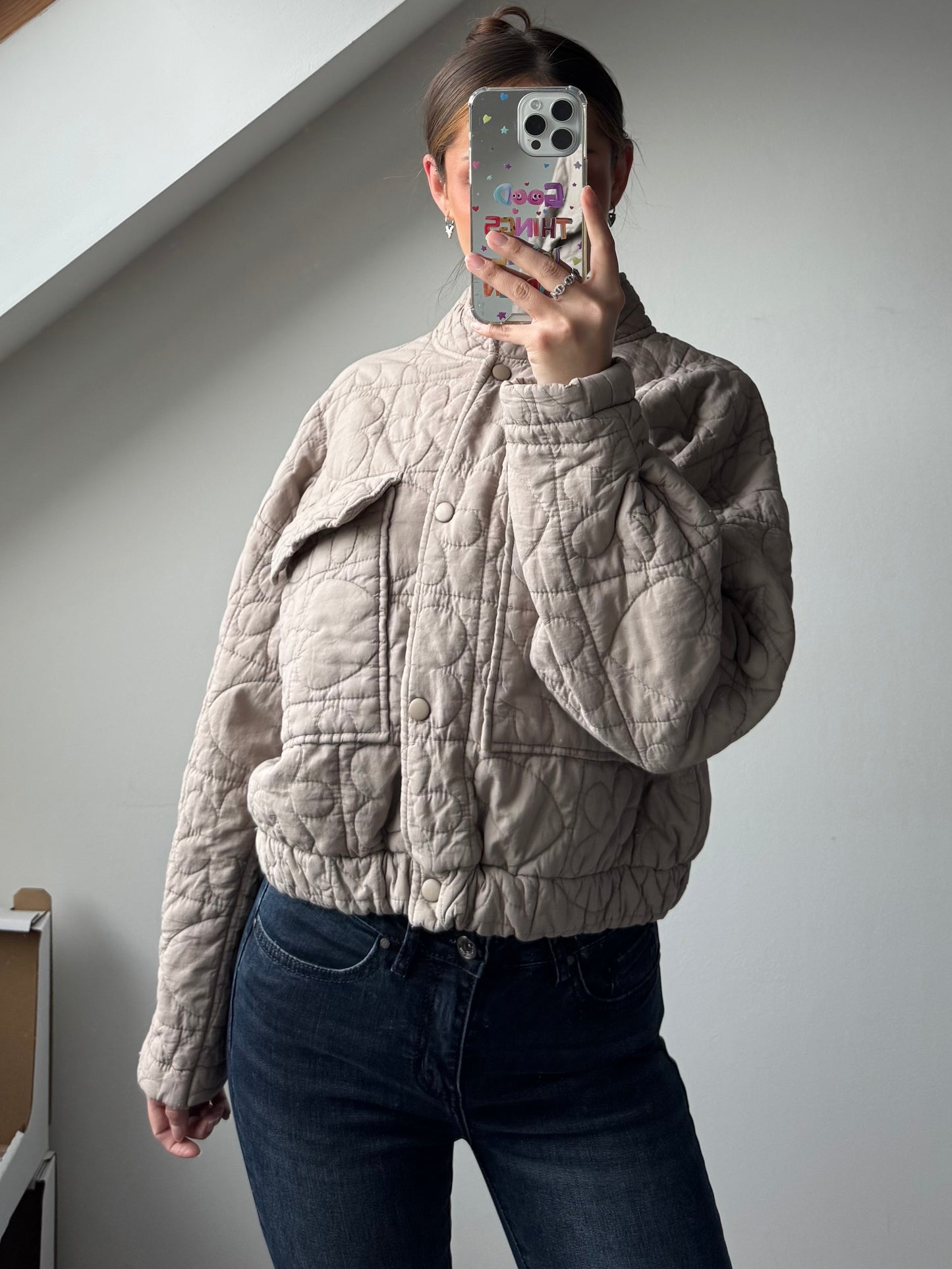 Süße Steppjacke - Blumenliebe