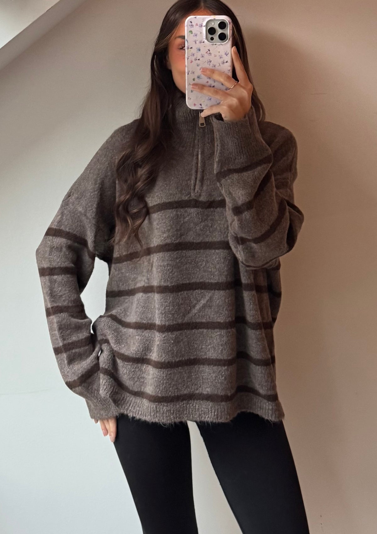 Gestreifter Half Zip