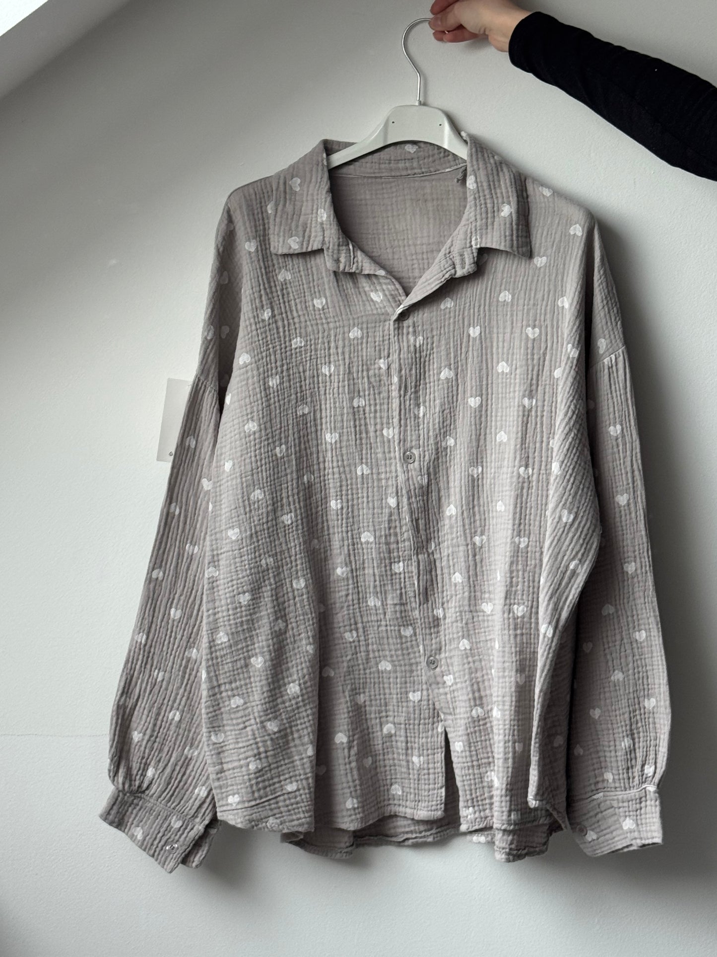 Musselin Bluse mit Herzchen