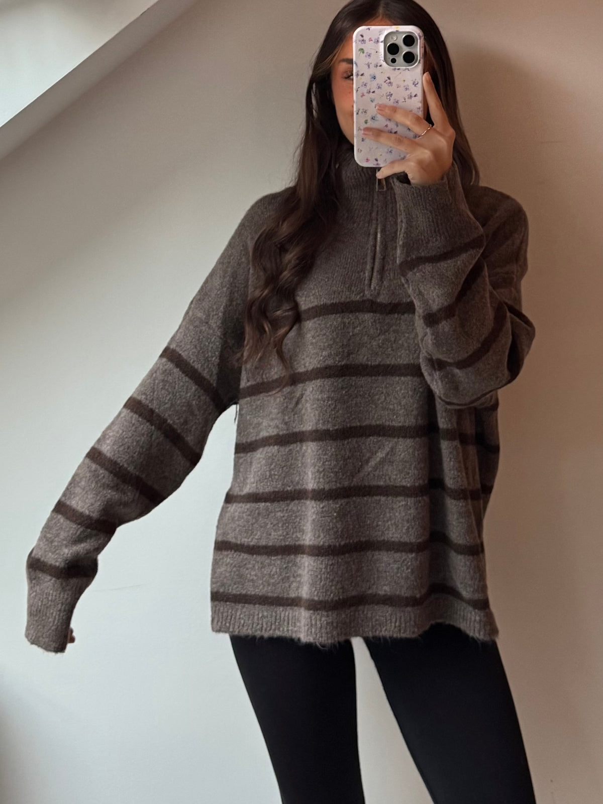 Gestreifter Half Zip